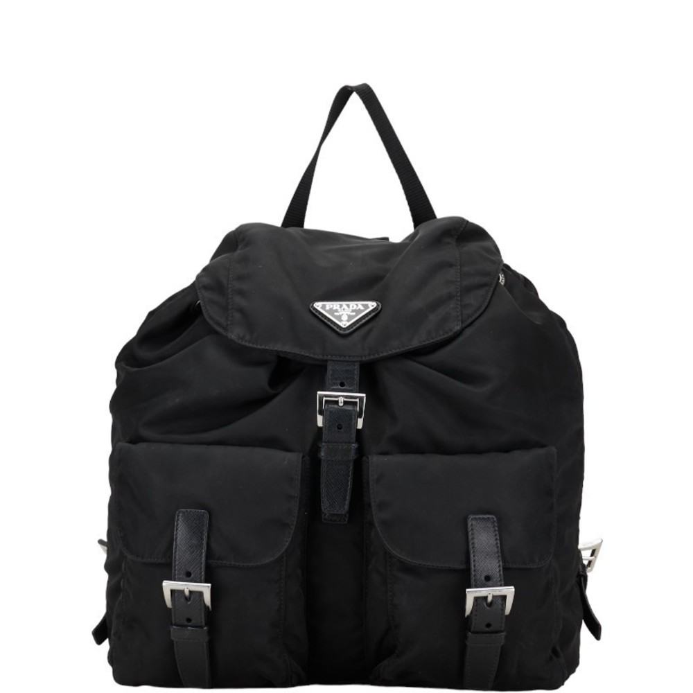 Prada Rucksack Triangle Black Backpack Plate Nylo… - image 2